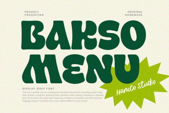 Font Choice That Speaks Volumes: Bakso Menu in Action
